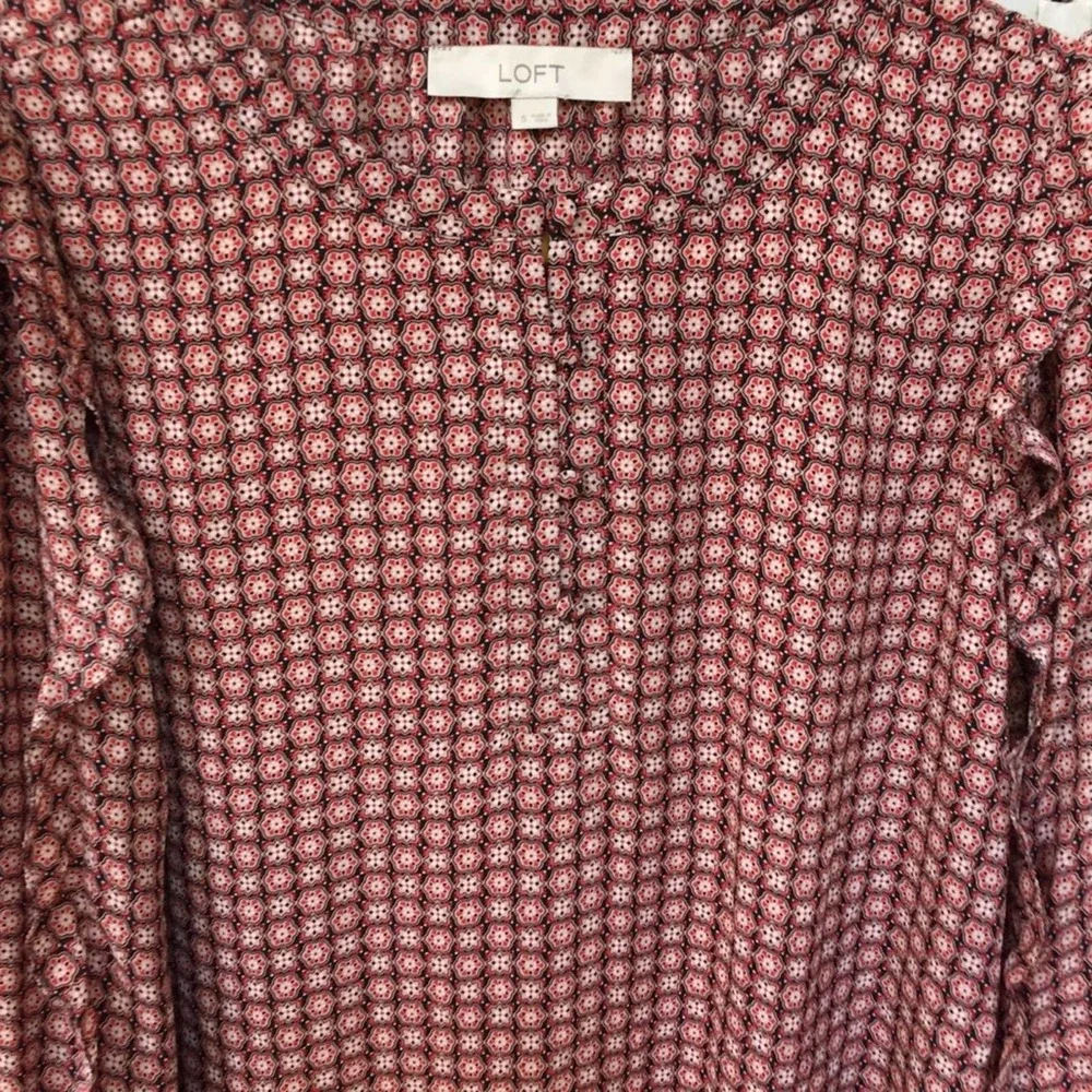 LOFT Long Sleeve Tunic With Ruffle - Picture 4 of 13